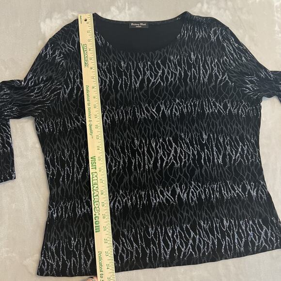 VTG Brittany Black Top Womens 2X Black Metallic Abstract Fairygrunge Whimsigoth - Picture 7 of 10